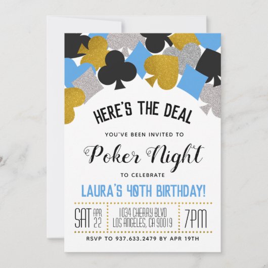 Casino Poker Uitnodiging (Voorkant)