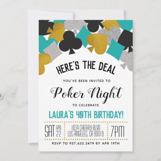 Casino Poker Uitnodiging (Voorkant)