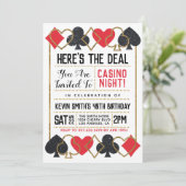 Casino Poker uitnodiging (Staand voorkant)