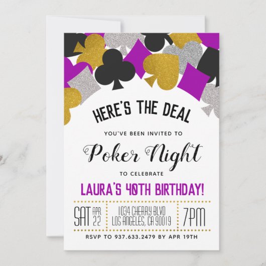 Casino Poker uitnodiging (Voorkant)