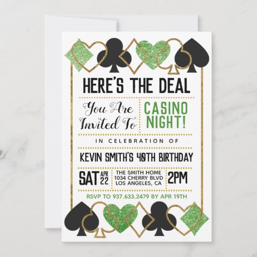 Casino Poker uitnodiging (Voorkant)