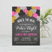 Casino Poker uitnodiging (Staand voorkant)