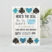 Casino Poker uitnodiging (Staand voorkant)