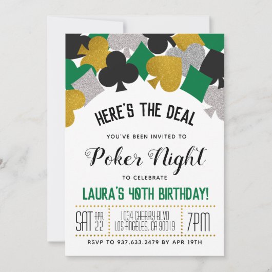 Casino Poker uitnodiging (Voorkant)
