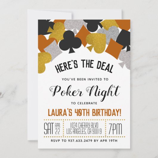 Casino Poker uitnodiging (Voorkant)