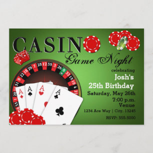 CASINO Poker Vegas Feest Verjaardagsuitnodigingen Kaart