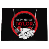 Casino Poker Verjaardag Gift Bag Groot Cadeauzakje (Voorkant)