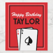 Casino Poker Verjaardag Wijnfles Etiketten (Enkel label)