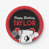 Casino Poker Verjaardagsfeestje Papier Borden Papieren Bordje (Voorkant)