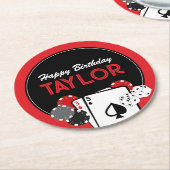 Casino Poker Verjaardagsfeestje Papier Onderzetter (Gebogen)