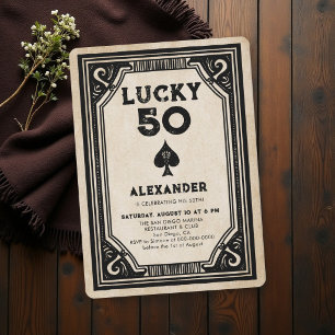 Casino Poker Vintage Aas Heren 50ste Verjaardag Kaart