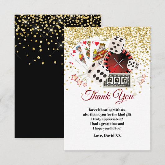 casino , poker , volwassene , dank je wel kaart (Voorkant / Achterkant)