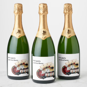 casino, poker, volwassene, wijn, wijnetiket, stick sparkling wijnetiket