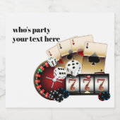 casino, poker, volwassene, wijn, wijnetiket, stick sparkling wijnetiket (Enkel label)