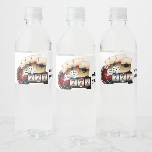 casino, poker, volwassene, wijn, wijnetiket, stick waterfles etiket (Flessen)