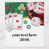 casino, poker, volwassene, wijn, wijnetiket, stick wijn etiket (Enkel label)