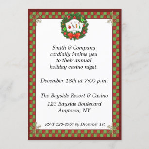 Casino Poker Wreath Holiday Uitnodiging