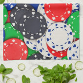 Casino pokerchips theedoek (Gevouwen)