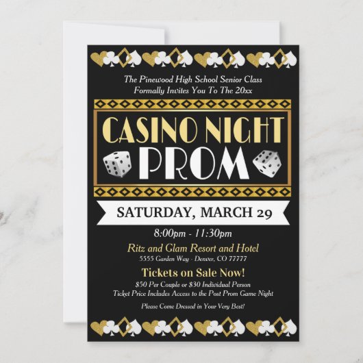 Casino Prom Night High School Dance Kaart (Voorkant)