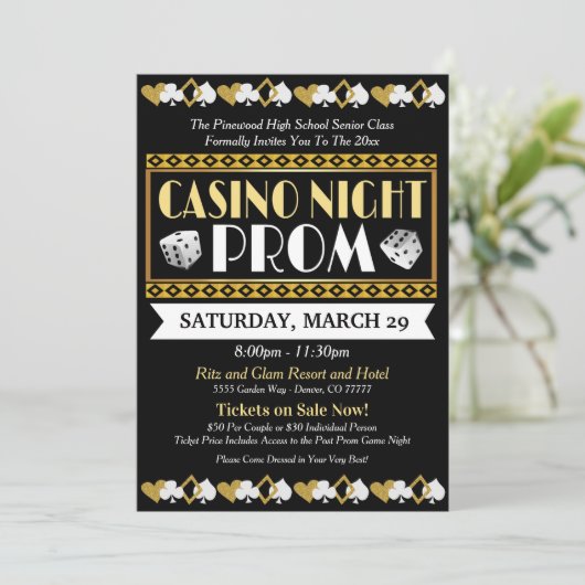 Casino Prom Night High School Dance Kaart (Staand voorkant)