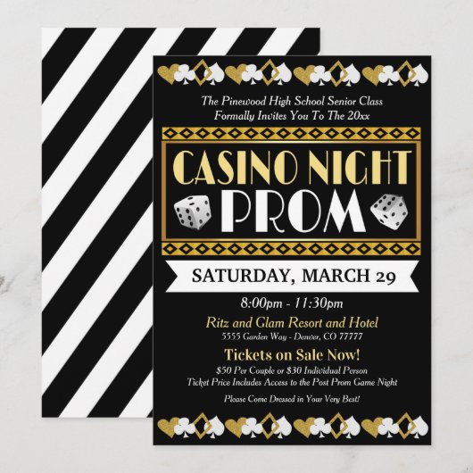 Casino Prom Night High School Dance Kaart (Voorkant / Achterkant)
