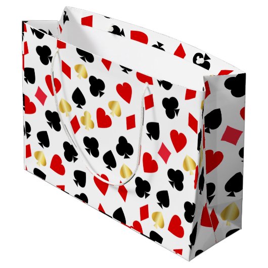 Casino Red, Black en Gold Kaart Suit Gambling Groot Cadeauzakje (Achterkant Gekanteld)