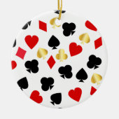 Casino Red, Black en Gold Kaart Suit Gambling Keramisch Ornament (Voorkant)