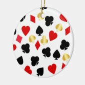 Casino Red, Black en Gold Kaart Suit Gambling Keramisch Ornament (Links)