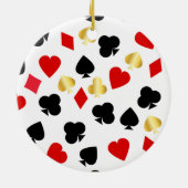 Casino Red, Black en Gold Kaart Suit Gambling Keramisch Ornament (Achterkant)
