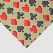 Casino Red, Black en Gold Kaart Suit Gambling Tissuepapier (Detail)