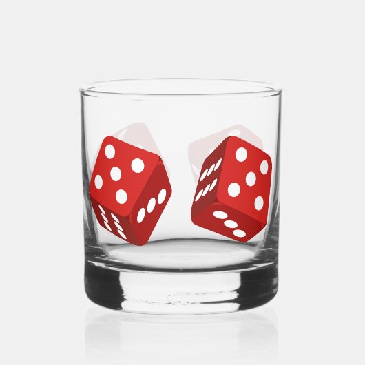 Casino Red Dice Craps Player Whisky Glas (Voorkant)