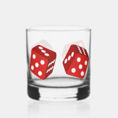 Casino Red Dice Craps Player Whisky Glas (Achterkant)