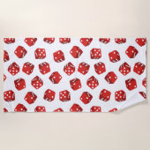 Casino Red Dice Pattern Strandlaken (Voorkant)
