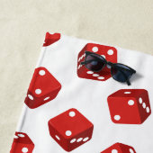Casino Red Dice Pattern Strandlaken (In situ)