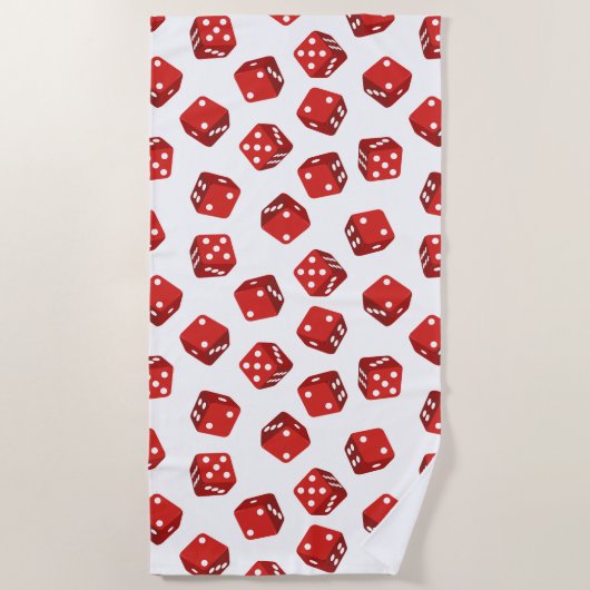 Casino Red Dice Pattern Strandlaken (Voorkant)