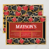 CASINO Resort Kaarten Verjaardagsfeestuitnodiging (Voorkant / Achterkant)