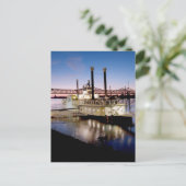 Casino Riverboat bij Schemer Briefkaart (Staand voorkant)