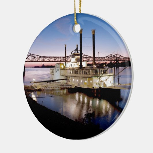 Casino Riverboat in Dusk Keramisch Ornament (Links)