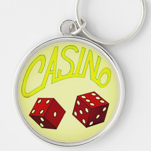 Casino Roll de dobbelsteen Sleutelhanger (Voorkant)