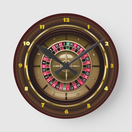 Casino Roulette Wall Clock Ronde Klok (Voorkant)