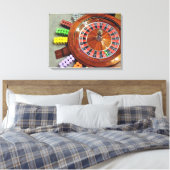casino roulette wiel ball number zero gokt canvas afdruk (Insitu (Slaapkamer))