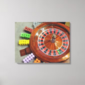 casino roulette wiel ball number zero gokt canvas afdruk (Voorkant)
