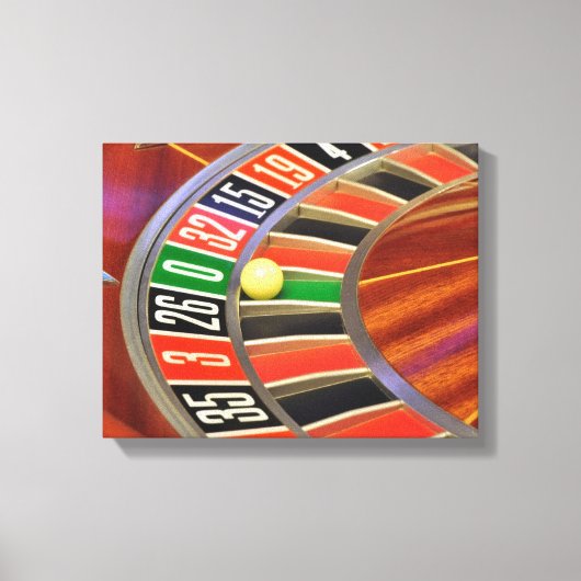 casino roulette wiel ball number zero gokt canvas afdruk (Voorkant)