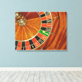 casino roulette wiel ball number zero gokt canvas afdruk (Insitu (Houten vloer))