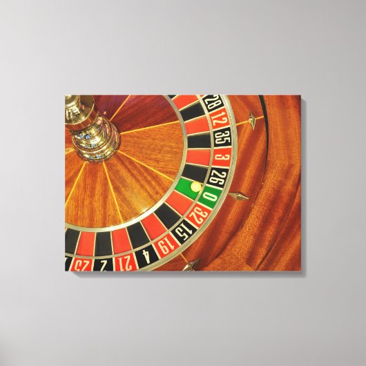 casino roulette wiel ball number zero gokt canvas afdruk (Voorkant)