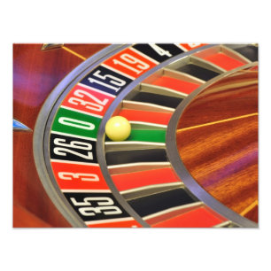 casino roulette wiel ball number zero gokt foto afdruk