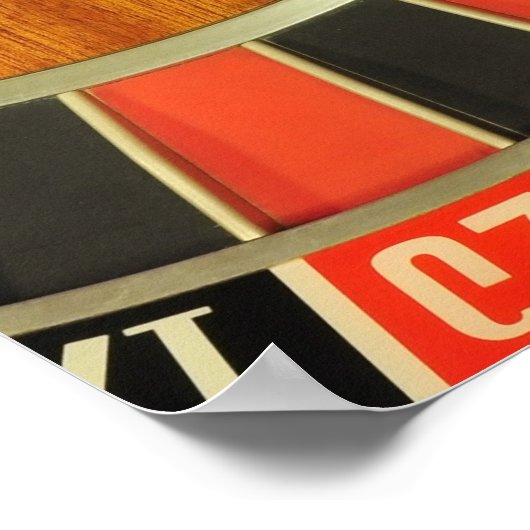 casino roulette wiel ball number zero gokt poster (Hoek)