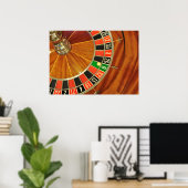 casino roulette wiel ball number zero gokt poster (Thuiskantoor)