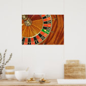 casino roulette wiel ball number zero gokt poster (Keuken)