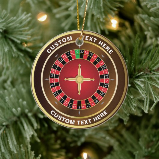 Casino Roulette Wiel Gepersonaliseerde Kerstmis Keramisch Ornament (Boom)